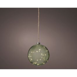 Bola colgante de cristal micro led, verde, ø20cm.