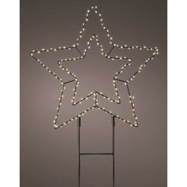 Adorno led estrella doble con estaca 58x55cm, medida estaca 25cm, medida total 75cm. lumineo