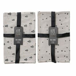 Camino de mesa gris con estampados en negro, 2 modelos, 32x0,5x150cm. basics Precio: 6.50000021. SKU: B1FC8LVJSQ