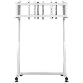 Thermaltake Soporte de Piso para 3 Monitores tipo Cockpit - Hasta 139.7 cm (55") / 60 kg, Ajustable VESA 75x75 a 200x200 mm, Color Blanco