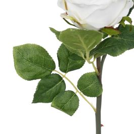 Flor Rosa Blanco Pvc-Tejido Decoración 69 cm