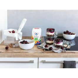 Leifheit 37211 Deshuesador de Cerezas Cherrymat - Separación Limpia, Rápida y Fácil - Procesa hasta 15 kg - Blanco