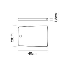 Tramontina Tabla para Cortar y Servir Madera Teca FSC Rectangular 40 x 28 x 1,8 cm