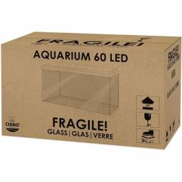 Ciano Acuario 60 Blanco 58 L con Filtro, LED, Calentador y Consumibles