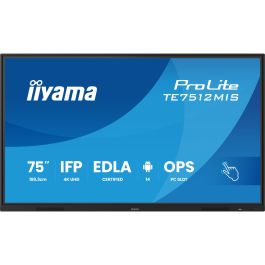 IIYAMA TE7512MIS-B4AG Monitor Interactivo Táctil 75" IPS LED 4K UHD Android 11, 8GB RAM 128GB Almacenamiento, 24/7