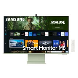 Smart Monitor Samsung M8 S32CM80GUU 32"/ 4K/ Smart TV/ Webcam/ Multimedia/ Regulable en altura/ Verde y Blanco