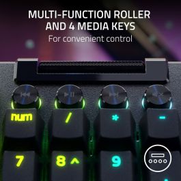 Razer Teclado Mecánico BlackWidow V4 Pro Green Switch, Razer Chroma RGB, 8 Teclas Macro, RZ03-04680100-R3M1