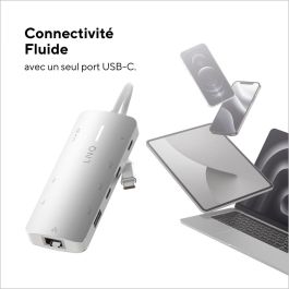 Hub USB Linq Byelements LQ49081PS Blanco Gris