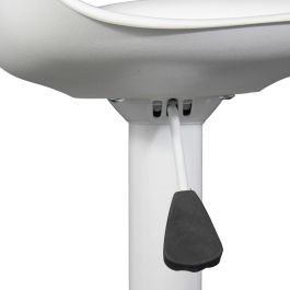 Home Deco Factory Taburete Bar Isak Blanco - Asiento Acolchado, Diseño Moderno, Regulable en Altura 83-104 cm