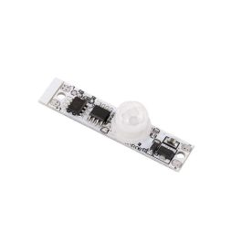 HO-PIR-SW001 Interruptor de Proximidad PIR Empotrable 360º para Perfil LED, Sensor Infrarrojo 12-24V DC 10A, Detección 2m, Retraso 40s