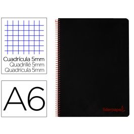Cuaderno Espiral Liderpapel A6 Micro Wonder Tapa Plastico 120H 90 gr Cuadro 5 mm 4 Bandas Color Negro Precio: 3.99000041. SKU: B1AWXS2S88