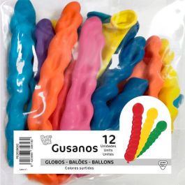 Party Time: 12 Globos de Látex con diseño de Gusanos para Fiestas