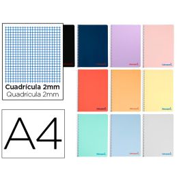 Cuaderno Espiral Liderpapel A4 Wonder Tapa Plastico 80H 90 gr Milimetrado 2 mm Con Margen Colores Surtidos 10 unidades