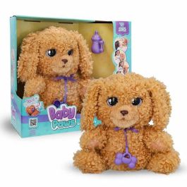 Imc Toys Baby Paw Peluche Cachorro Labrador Interactivo 15+ Sonidos, Reacciones, Barriguita que Respira. Con Chupete, Biberón, Bolsita. +18 meses