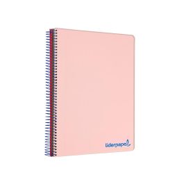 Cuaderno Espiral Liderpapel A4 Micro Wonder Tapa Plastico 120H 90 gr Cuadro 5 mm 5 Bandas 4 Taladros Color Rosa