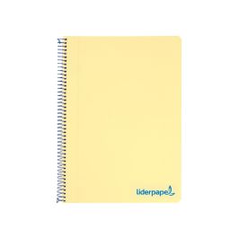 Cuaderno Espiral Liderpapel A4 Wonder Tapa Plastico 80H 90 gr Cuadro 4 mm Con Margen Color Amarillo 5 unidades
