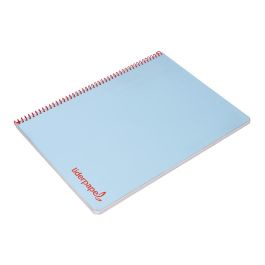 Cuaderno Espiral Liderpapel A4 Wonder Tapa Plastico 80H 90 gr Cuadro 4 mm Con Margen Color Azul 5 unidades