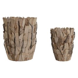 Set de Maceteros Home ESPRIT Marrón Madera de Paulonia 35 x 35 x 45 cm (2 Piezas) Precio: 42.99000046. SKU: B157KW98LY