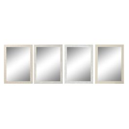 Espejo Tradicional DKD Home Decor Blanco Beige 2 x 97 x 70 cm (4 Unidades)