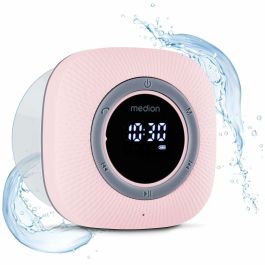 Medion MED4061275227642 Radio de Ducha FM Bluetooth IPX6 con Soporte de Ventosa Rosa