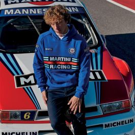 Sudadera con Capucha Sparco Martini Racing Azul