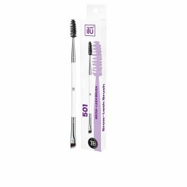 Ilū #501 Brocha de Maquillaje Doble Cara Profesional para Cejas y Pestañas, Cerdas de Taklon, Mango de Madera Blanco 1 unidad Precio: 2.59000016. SKU: S05110262