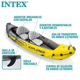 Kayak para 2 personas con remos con mango de aluminio + bomba de hinchado explorer k2 312x91x51 cm