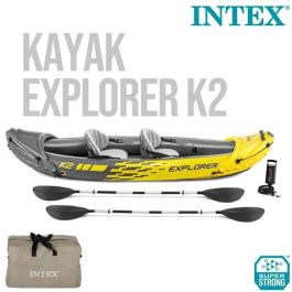 Kayak para 2 personas con remos con mango de aluminio + bomba de hinchado explorer k2 312x91x51 cm