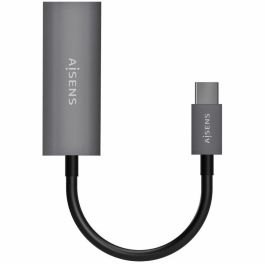 AISENS Conversor USB-C a Ethernet Gigabit 10/100/1000 Mbps USB 3.2 Gen1 Gris para Windows y Mac, 15cm