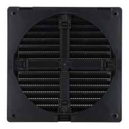 Edm Rejilla ventilación cuadrada ajustable con mosquitera ø 80-150mm, 170x170x11,5mm ABS Gris antracita