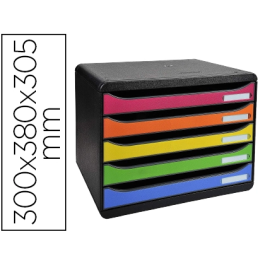 Modulo Exacompta Big-Box Plus Apaisado 5 Cajones Colores Negro/Arlequin Precio: 58.49999947. SKU: B1355CV9B3