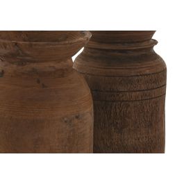 DKD Home Decor Jarrón Item Home Natural Madera 14 x 23 x 14 cm (2 Unidades)