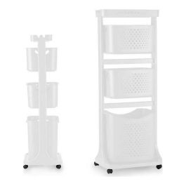 Kipit Ropero Plástico 3 Alturas con Ruedas Blanco 33x112x42 cm Precio: 33.59000051. SKU: S3610962