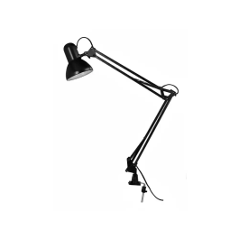 Q-connect Lampara Escritorio Antares Metalica con Pinza Interruptor Brazo Doble 3 Articulaciones Color Negro