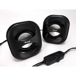 Equip Altavoces 2.0 Mini Negro para PC con Sonido Potente y Conexión USB/Jack 3.5mm