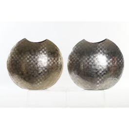 DKD Home Decor Quatrato Jarrón Moderno Dorado Plateado Aluminio 14 x 33 x 37 cm (2 Unidades) Precio: 84.50000031. SKU: S3017298