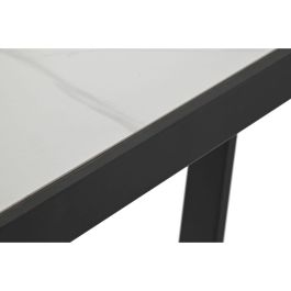 DKD Home Decor Mesa Comedor Urban de Metal y Cerámica Negra y Blanca Desmontable 80 x 75 x 150 cm