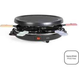 Livoo Raclette DOC207P para 6 personas, 800W, puerta grill extraíble, 6 espátulas y 6 ollas para fondue Precio: 44.89000054. SKU: B1HAWSDEK9