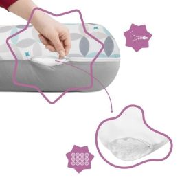 Badabulle Cojín de Maternidad y Lactancia 2 en 1 Gráfico para Embarazo y Bebé – Soporte, Alivio Espalda y Brazos