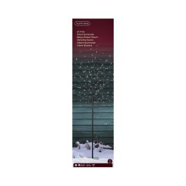 Lumineo Árbol Iluminado Exterior Interior 160 LEDs Luz Cálida Ø70cm x 1.80m Negro con Temporizador IP44 Cable 5m