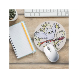 Wondee Alfombrilla de Ratón Redonda Harry Potter Hedwig Antideslizante Control Preciso 200 mm