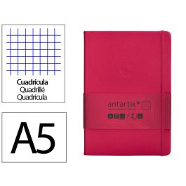 Cuaderno Con Gomilla Antartik Notes Tapa Dura A5 Hojas Cuadricula Burdeos 100 Hojas 80 gr Fsc