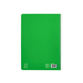 Liderpapel Cuaderno Espiral A4 Pautaguía Tapa Blanda 80 Hojas 75gr Cuadro Pautado 5mm Verde