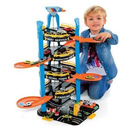 Molto Parking de 5 plantas con lavadero, elevador y rampas para coches, ideal para niños +3 años. Juguete de Plástico 57x56x75 cm