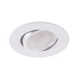 Aro Foco Downlight Empotrable Circular Basculante de Aluminio Blanco 93mm para Lámparas LED GU10/GX5.3