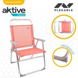 Silla pleg alu fija 48x50x88 cm c/asa-textileno-flamingo Silla pleg alu fija 48x50x88 cm c/asa-textileno-flamingo