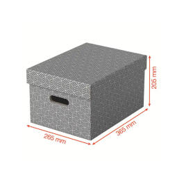Esselte Caja de almacenaje mediana gris 365x265x205 mm pack de 3 unidades