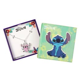 PEERS HARDY Colgante Ángel Stitch Disney con piedras rosas en cadena ajustable