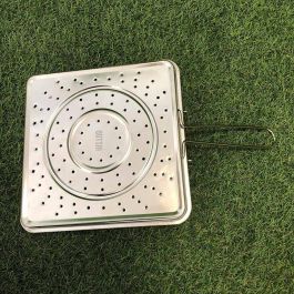 Quttin Tostador de Pan de Acero con Mango Plegable Medidas 20x20x1.2 cm