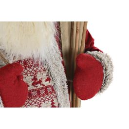 Adorno Navideño DKD Home Decor Papá Noel Rojo Gris PVC Madera 60 x 50 x 124 cm